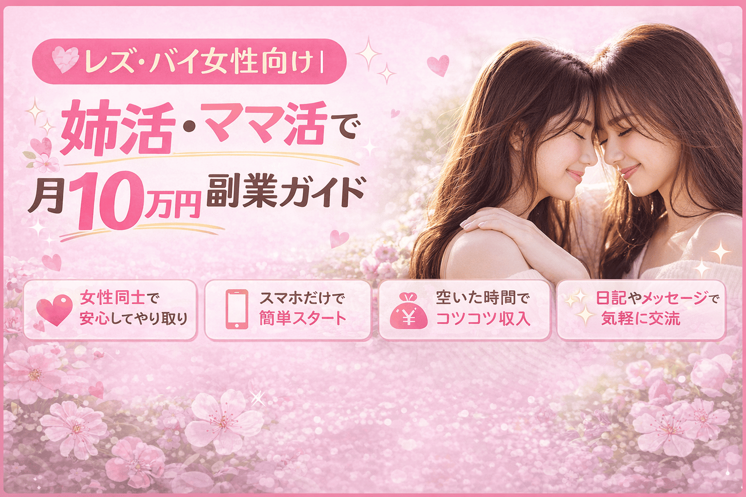 💕レズ・バイ女性向け｜姉活・ママ活で月10万円を目指せる副業ガイド